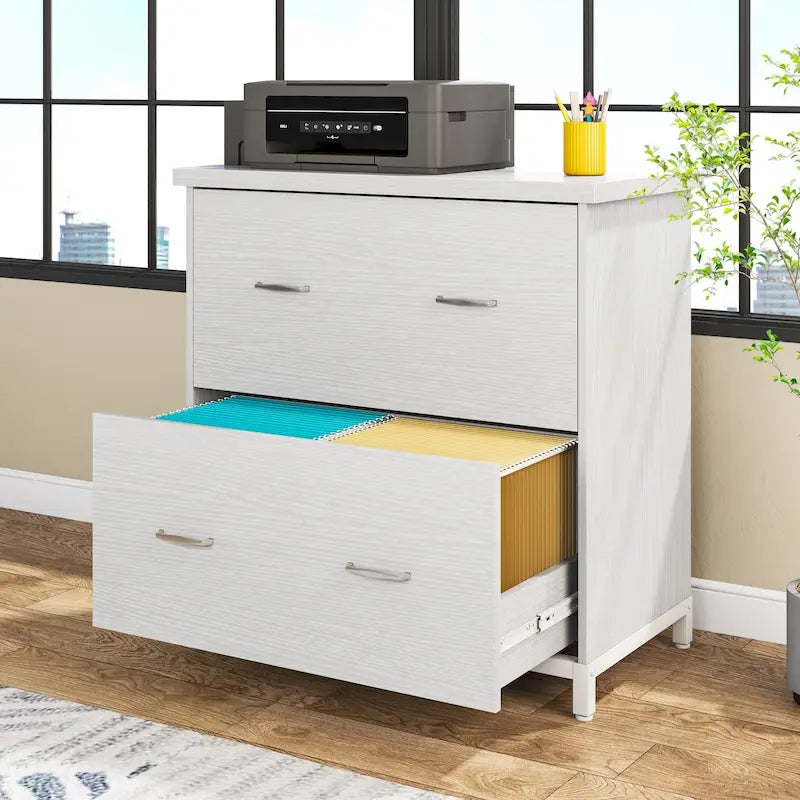 2 Drawer Lateral File Cabinet Printer Stand with Stroage