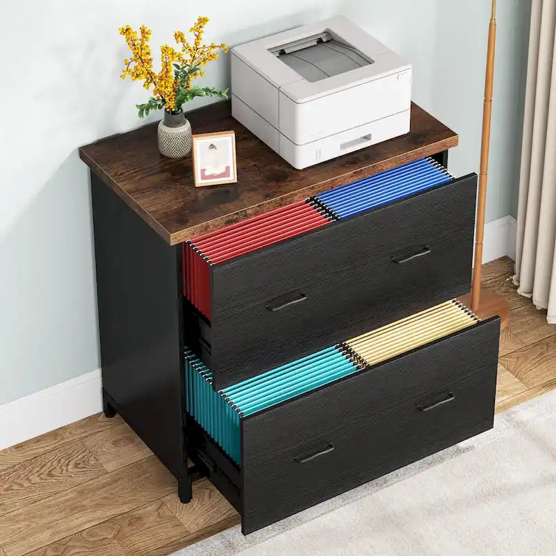 2 Drawer Lateral File Cabinet Printer Stand with Stroage