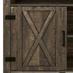 Moasis Farmhouse Highboy TV Stand for 65-Inch TV Barn Door Entertainment Center