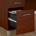 Somerset 72W Office Desk with Hutch and 5 Shelf Bookcase in Ash Gray
