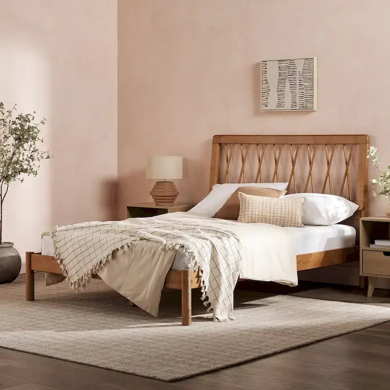 X Spindle Solid Wood Full Bed