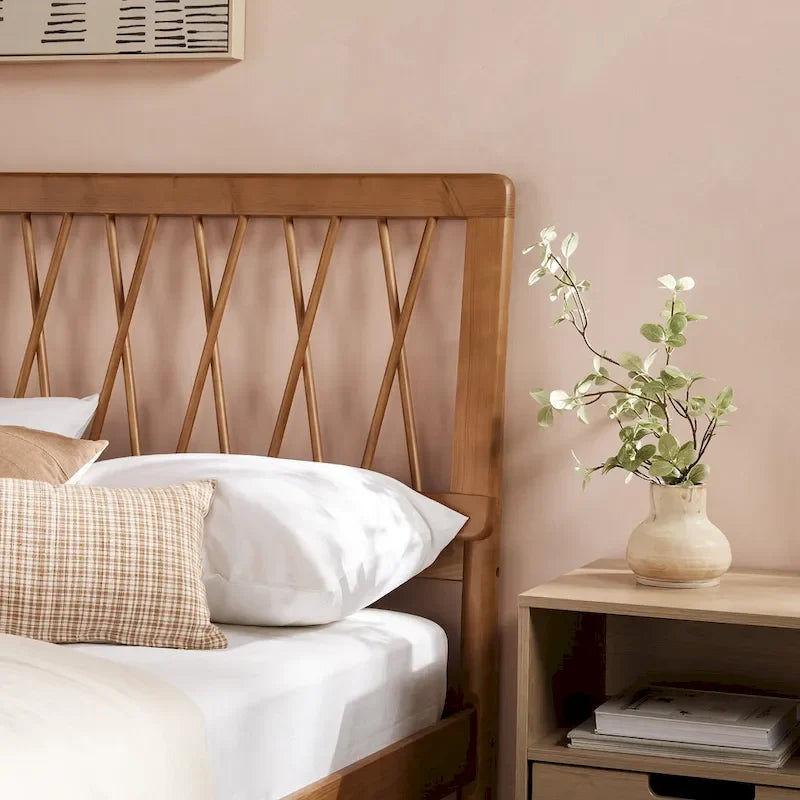 X Spindle Solid Wood Full Bed