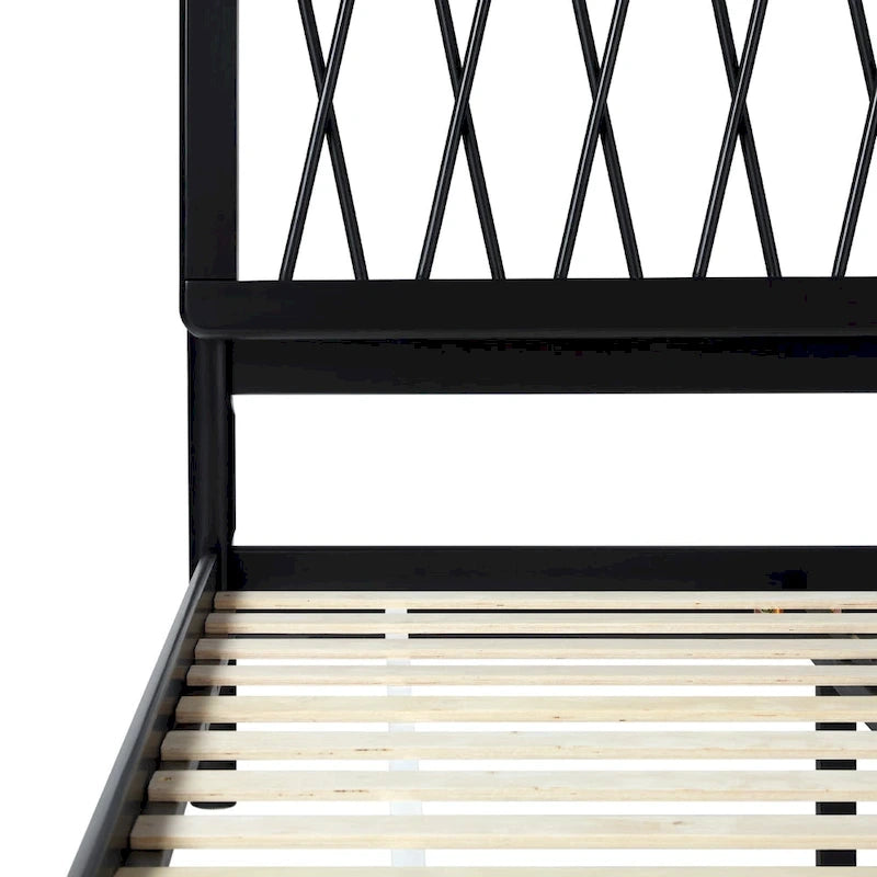 X Spindle Solid Wood Full Bed