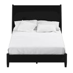 Flynn Mid Century Modern Panel Bed, Black