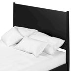 Flynn Mid Century Modern Panel Bed, Black