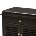 Contemporary Dark Brown 2-Drawer Shoe Storage Bench by Baxton Studio