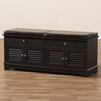 Contemporary Dark Brown 2-Drawer Shoe Storage Bench by Baxton Studio