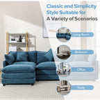 112.2 L-Shape Chenille Upholstered Sofa for Living Room Modern Luxury Sofa Couch with Ottoman, 5 Pillows, Beige