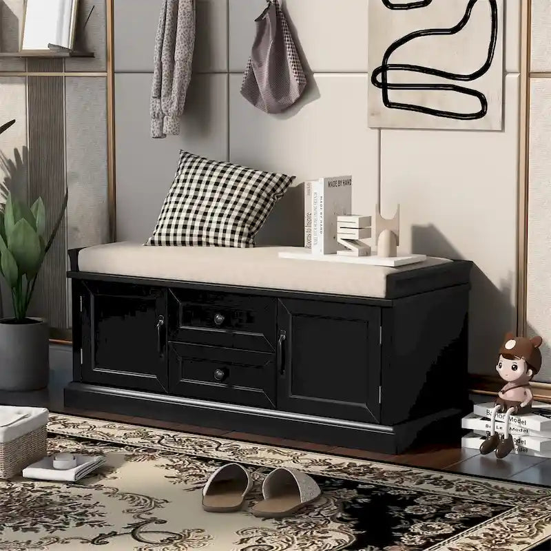 Merax Storage Bench with Removable Cushion