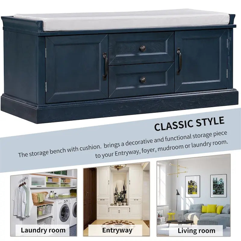 Merax Storage Bench with Removable Cushion