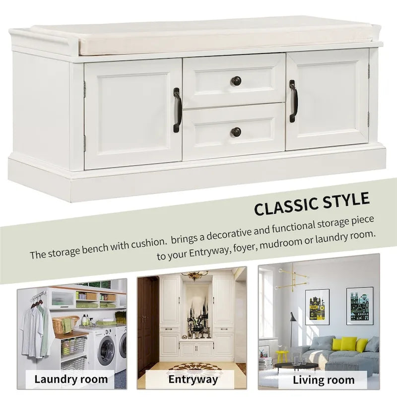 Merax Storage Bench with Removable Cushion