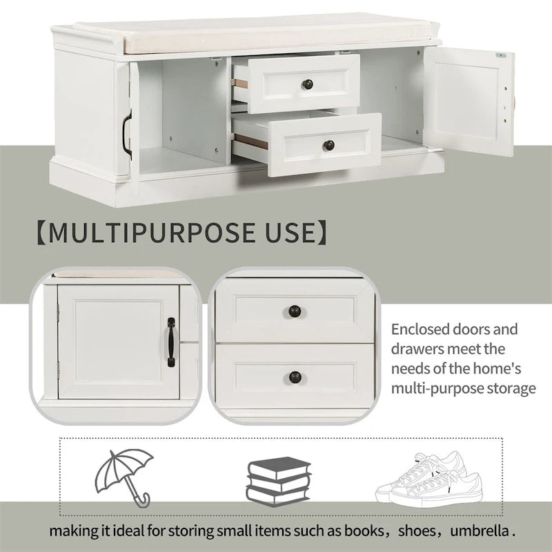 Merax Storage Bench with Removable Cushion