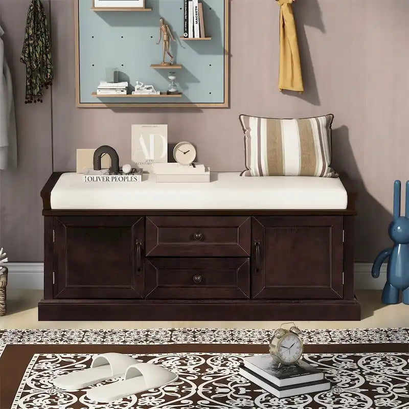 Merax Storage Bench with Removable Cushion