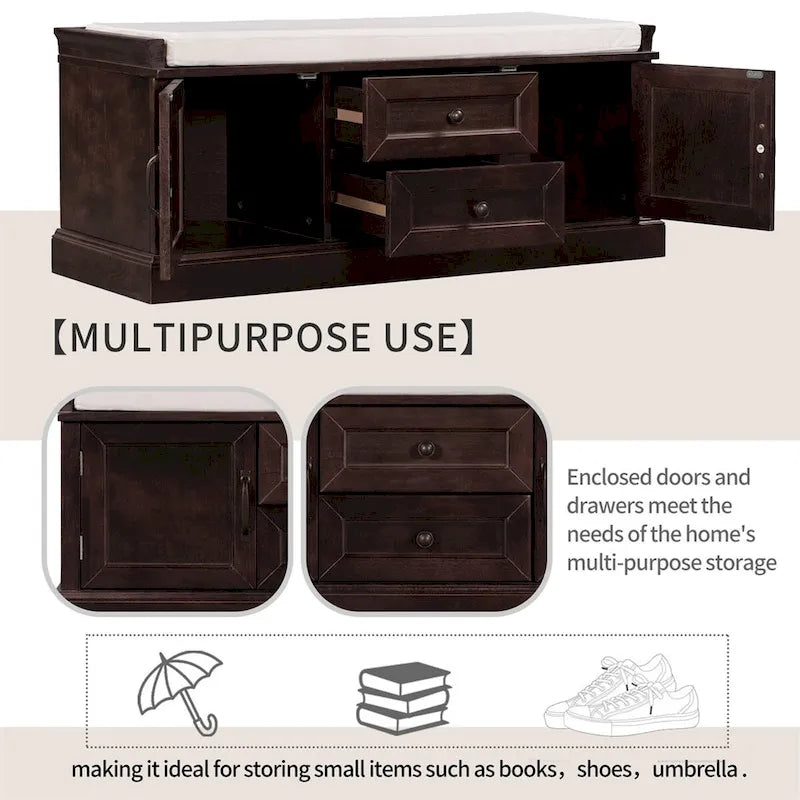 Merax Storage Bench with Removable Cushion