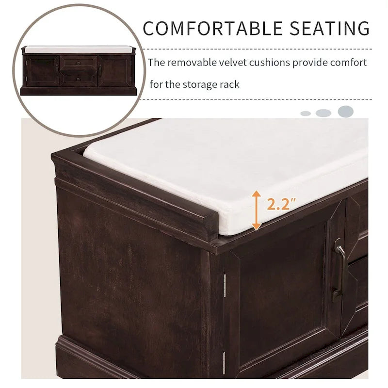 Merax Storage Bench with Removable Cushion