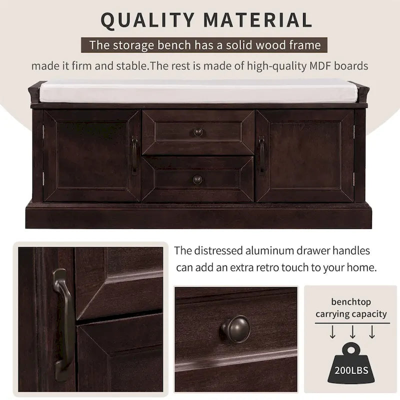 Merax Storage Bench with Removable Cushion