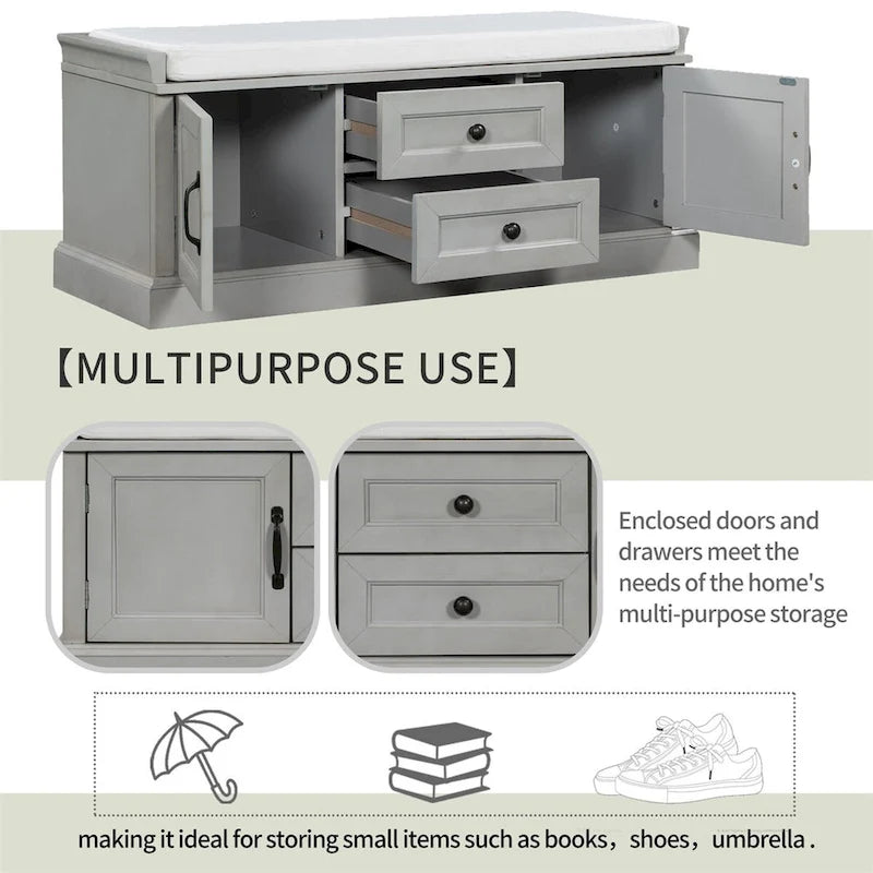 Merax Storage Bench with Removable Cushion