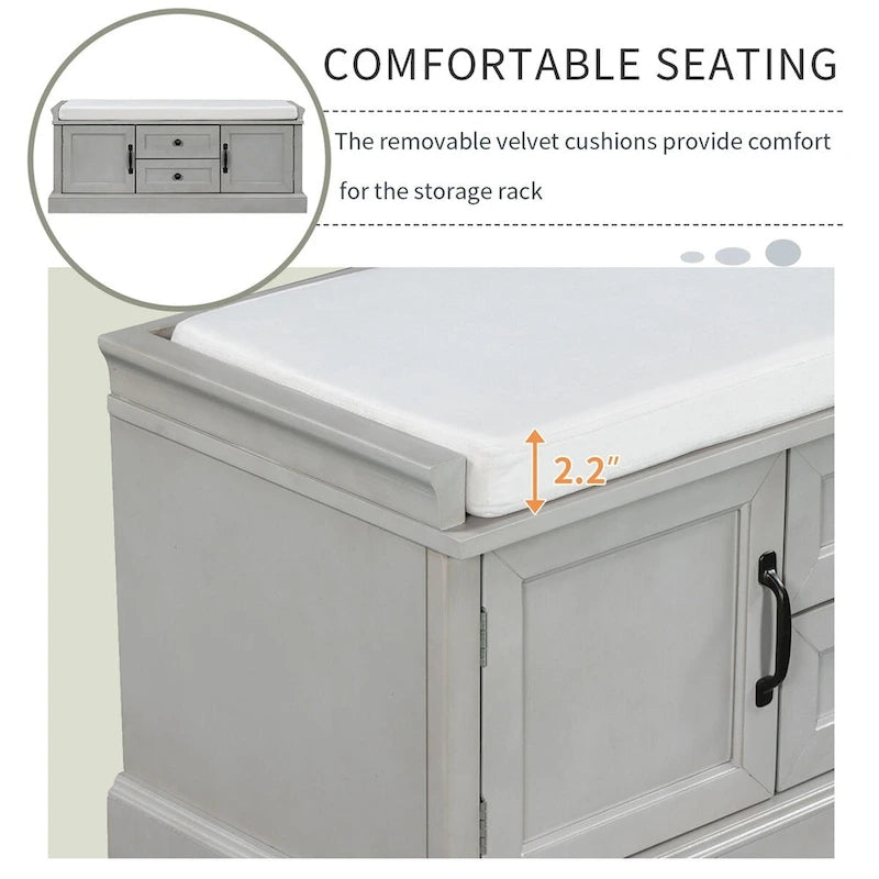 Merax Storage Bench with Removable Cushion