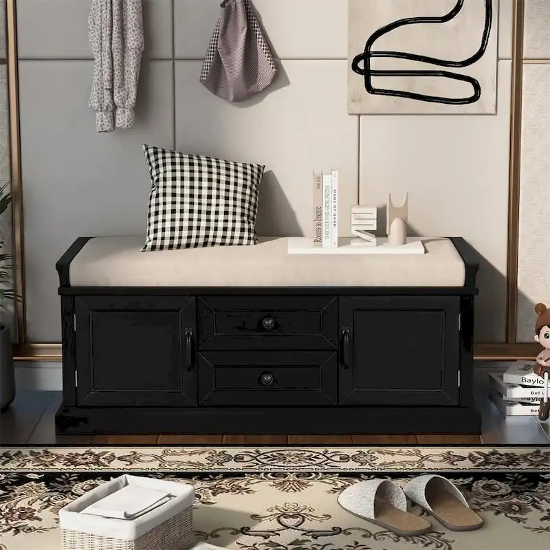 Merax Storage Bench with Removable Cushion