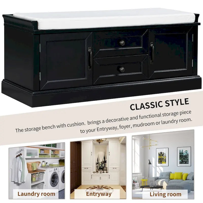 Merax Storage Bench with Removable Cushion