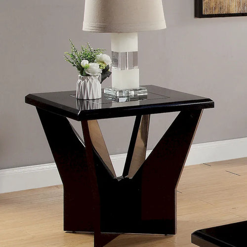 Ameena Contemporary 22-inch Glass Top End Table by 