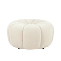 Pasargad Home Noho Pompeii Boucle Ottoman, Cream