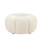 Pasargad Home Noho Pompeii Boucle Ottoman, Cream