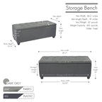 Ved Storage Bench, Flip Top, Fabric Upholstery