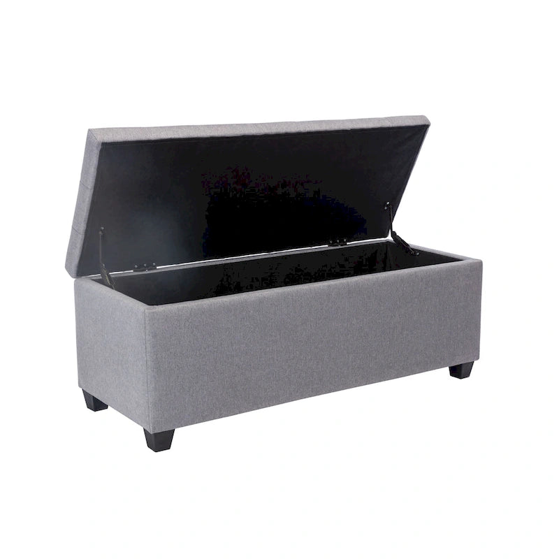 Ved Storage Bench, Flip Top, Fabric Upholstery