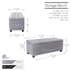 Ved Storage Bench, Flip Top, Fabric Upholstery