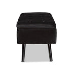 Caine Modern and Contemporary Velvet Wood Storage Bench