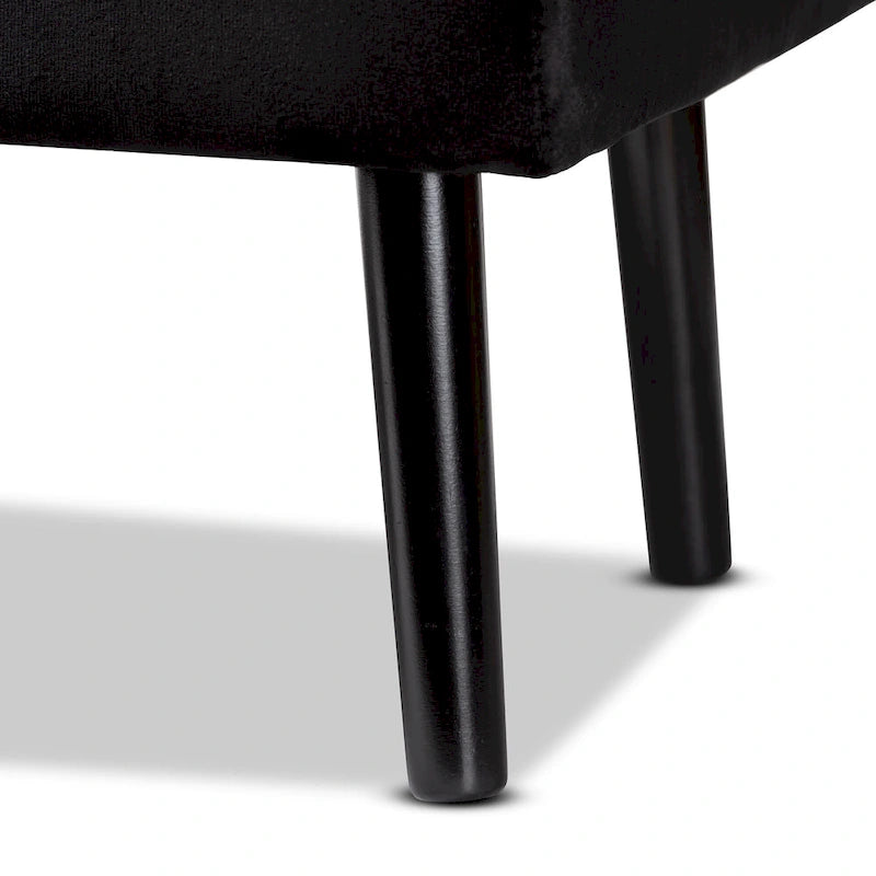 Caine Modern and Contemporary Velvet Wood Storage Bench