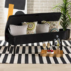 Caine Modern and Contemporary Velvet Wood Storage Bench