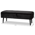 Caine Modern and Contemporary Velvet Wood Storage Bench