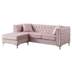 Paige Velvet Tufted Sofa with Chaise