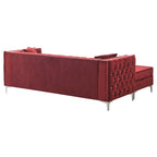 Paige Velvet Tufted Sofa with Chaise