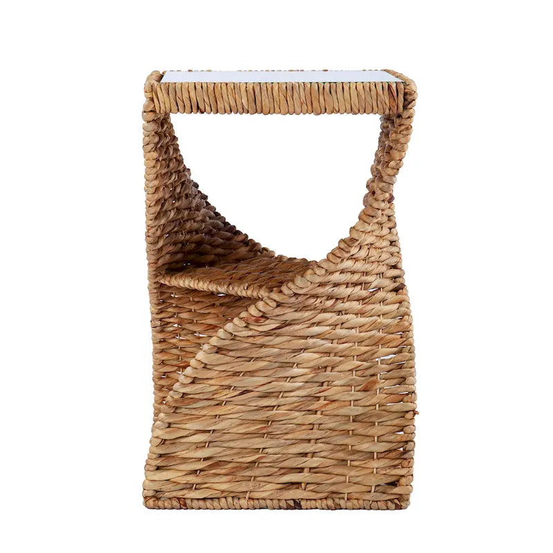 SEI Furniture Nivvan Coastal Natural Woven Fiber Side Table