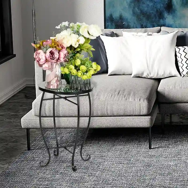 Cement Round Mosaic Bistro Table Coffee Table