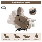 Power Lift Recliner Chair With Electric Massage And Heat For Elderly With 2 Cup Holders