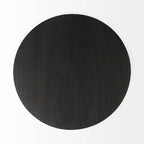 Maxwell Dark Brown Wood w/Black Metal Pedestal Round Side Table