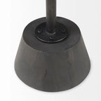 Maxwell Dark Brown Wood w/Black Metal Pedestal Round Side Table