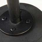 Maxwell Dark Brown Wood w/Black Metal Pedestal Round Side Table