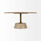 Maxwell Dark Brown Wood w/Black Metal Pedestal Round Side Table