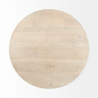Maxwell Dark Brown Wood w/Black Metal Pedestal Round Side Table