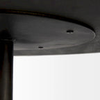 Maxwell Dark Brown Wood w/Black Metal Pedestal Round Side Table