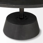 Maxwell Dark Brown Wood w/Black Metal Pedestal Round Side Table