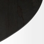 Maxwell Dark Brown Wood w/Black Metal Pedestal Round Side Table
