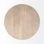 Maxwell Dark Brown Wood w/Black Metal Pedestal Round Side Table