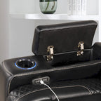 Electric Recliner Adjustable Headrest with USB Ports and Cup Holders Home Theater Seating Reclining Chair Hidden Arm Storage
