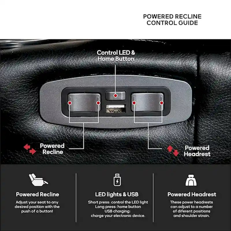 Electric Recliner Adjustable Headrest with USB Ports and Cup Holders Home Theater Seating Reclining Chair Hidden Arm Storage